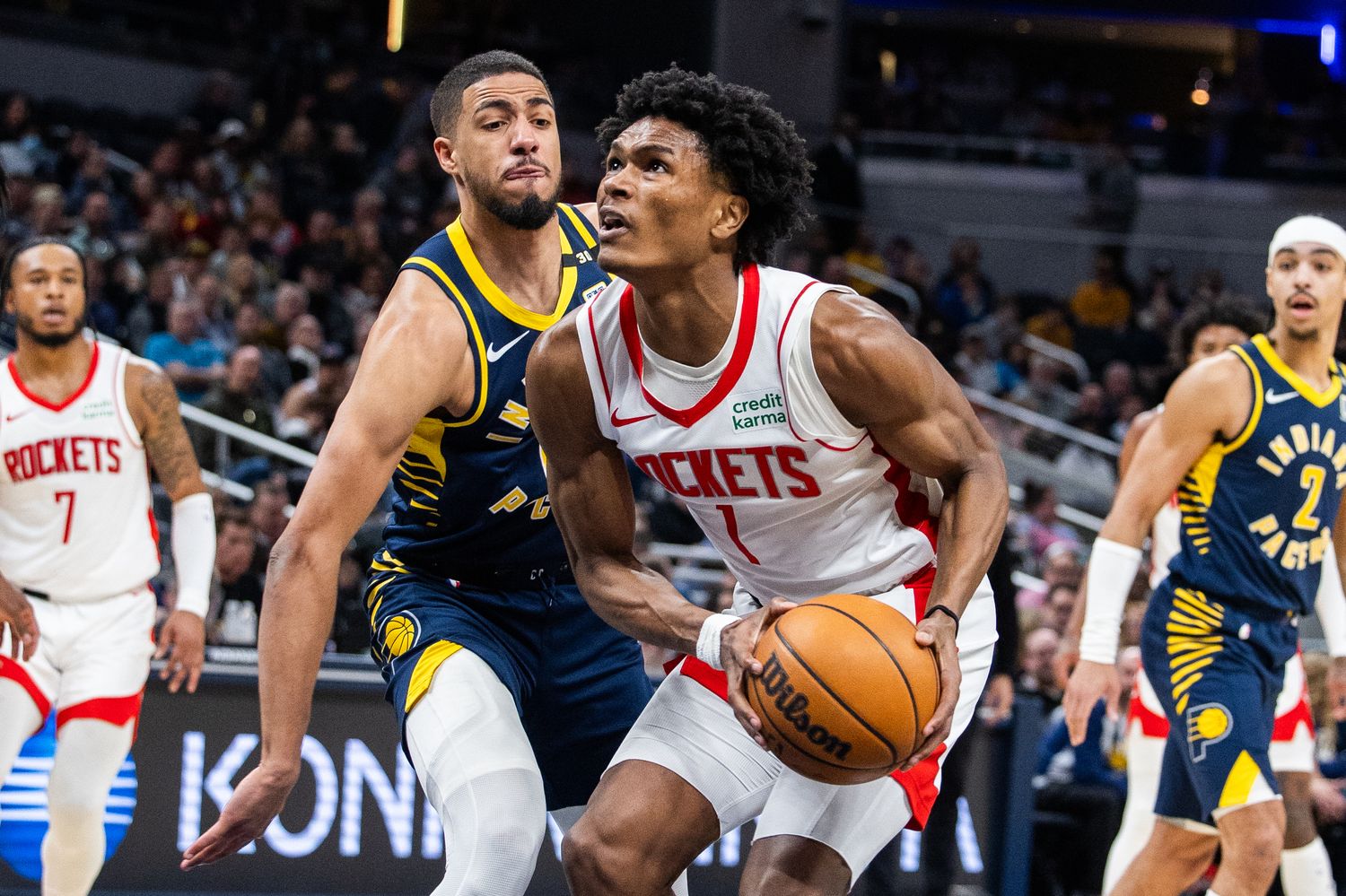 Amen Thompson Tyrese Haliburton Pacers